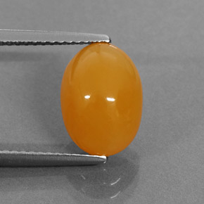 Opale de feu orange naturelle coupe ovale, 3,18 ct, translucide