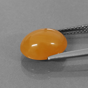 Opale de feu orange naturelle coupe ovale, 3,18 ct, translucide