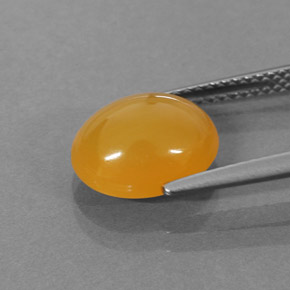 Opale de feu orange naturelle coupe ovale, 2,87 ct, translucide