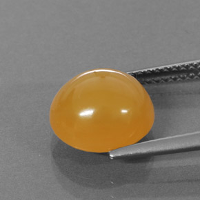 Opale de feu orange naturelle coupe ovale, 3,25 ct, translucide