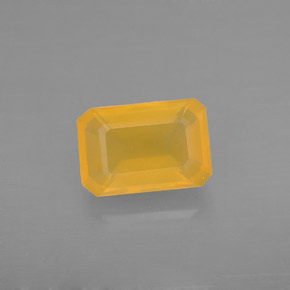 Opale de feu Jaune orange naturelle Taille émeraude, 1.68 ct, Translucide