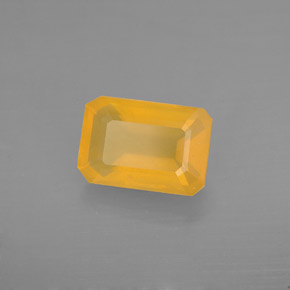 Opale de feu Jaune orange naturelle Taille émeraude, 1.68 ct, Translucide