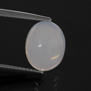 Opale de feu blanc naturelle transparent, 3,44 ct, transparent / translucide