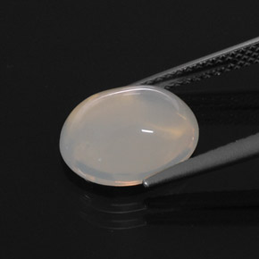 Opale de feu blanc naturelle transparent, 3,44 ct, transparent / translucide
