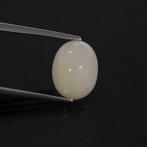 Opale de feu blanc naturelle transparent, 4,07 ct, transparent / translucide