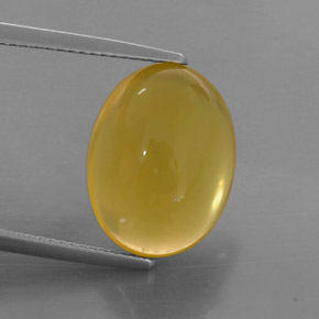 Opale de feu jaune naturelle transparent, 7,92 ct, transparent / translucide