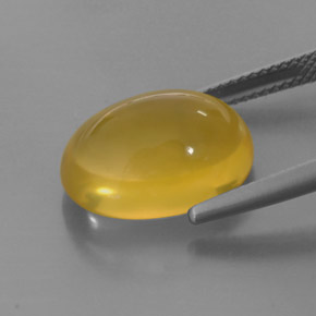 Opale de feu jaune naturelle transparent, 7,92 ct, transparent / translucide