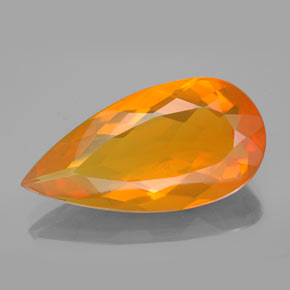 Opale de feu orange naturelle transparent, 7,48 ct, transparent / translucide