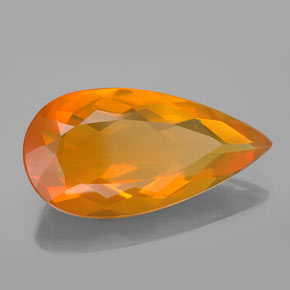 Opale de feu orange naturelle transparent, 7,48 ct, transparent / translucide