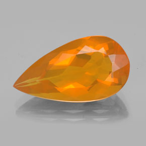 Opale de feu orange naturelle en forme de poire, 5,47 ct, transparent