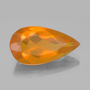 Opale de feu orange naturelle en forme de poire, 5,47 ct, transparent