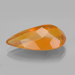 Opale de feu orange naturelle en forme de poire, 5,47 ct, transparent