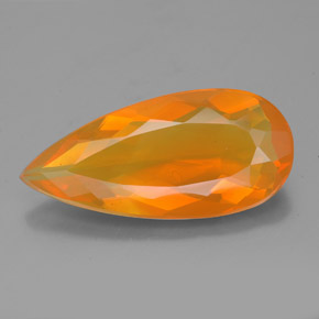 Opale de feu orange naturelle transparent, 3,89 ct, transparent / translucide