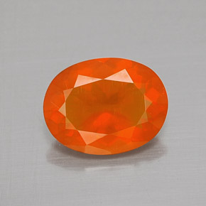 Opale de feu Orange naturelle Coupe ovale, 1.32 ct, Transparent
