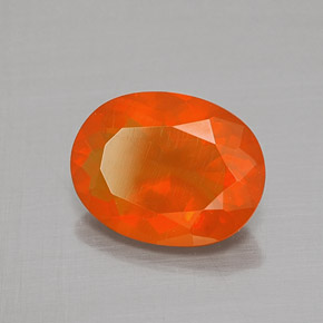 Opale de feu Orange naturelle Coupe ovale, 1.32 ct, Transparent