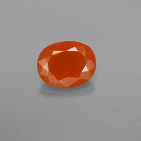 Opale de feu Orange rougeâtre naturelle ovale, 1.22 ct, Transparent