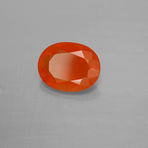 Opale de feu orange naturelle coupe ovale, 1,19 ct, transparent