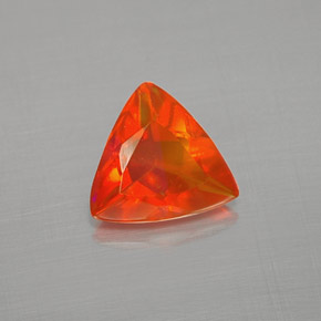 Opale de feu orange naturelle trillion, 0,55 ct, transparent