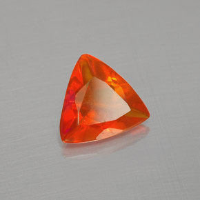 Opale de feu orange naturelle trillion, 0,55 ct, transparent