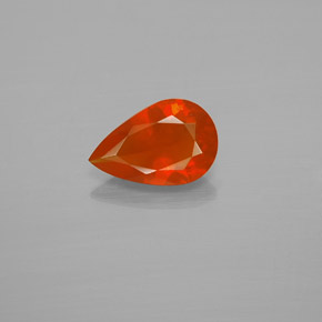 Opale de feu Orange rougeâtre naturelle En forme de poire, 0.72 ct, Transparent