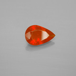 Opale de feu Orange rougeâtre naturelle En forme de poire, 0.72 ct, Transparent