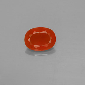 Opale de feu Orange rougeâtre naturelle Coupe ovale, 0.89 ct, Transparent