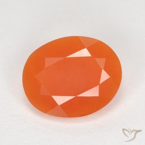 Opale de feu Orange moyen naturelle Coupe ovale, 1.18 ct, Transparent