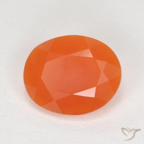 Opale de feu Orange moyen naturelle Coupe ovale, 1.18 ct, Transparent