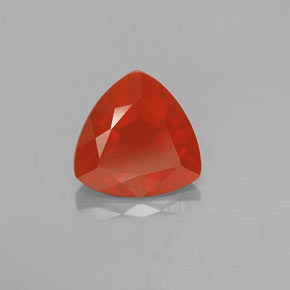 Opale de feu Orange rougeâtre naturelle Trillion, 1.97 ct, Transparent