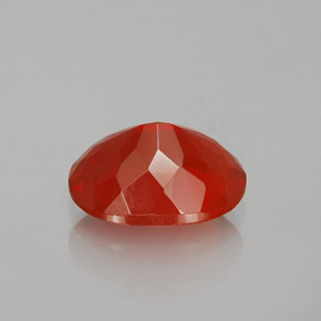 Opale de feu orange rougeâtre naturelle coupe ovale, 1,09 ct, transparent