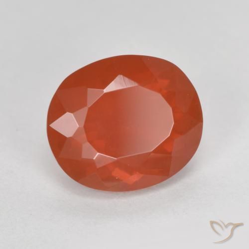 Opale de feu Rouge-orange naturelle ovale, 1.50 ct, Transparent