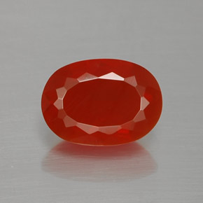 Opale de feu Orange rougeâtre naturelle Coupe ovale, 1.13 ct, Transparent
