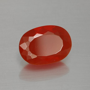 Opale de feu Orange rougeâtre naturelle Coupe ovale, 1.13 ct, Transparent