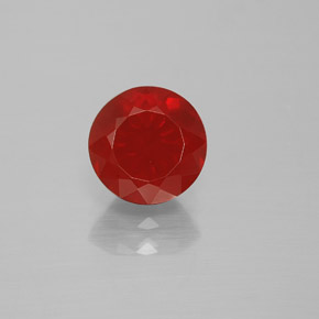 Opale de feu Orange rougeâtre naturelle Coupe roude, 1.40 ct, Transparent