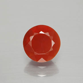 Opale de feu Orange rougeâtre naturelle Coupe roude, 1.37 ct, Transparent