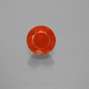 Opale de feu Orange naturelle Coupe roude, 1.02 ct, Transparent