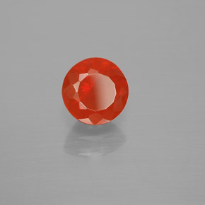 Opale de feu Orange naturelle Coupe roude, 1.02 ct, Transparent