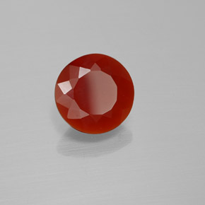 Opale de feu Orange rougeâtre naturelle Coupe roude, 1.26 ct, Transparent