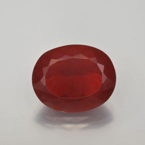 Opale de feu Rouge-orange naturelle Coupe ovale, 5.48 ct, Transparent
