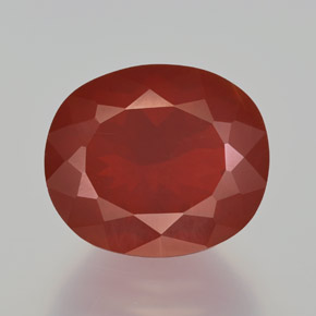 Opale de feu rouge naturelle transparent, 4,68 ct, transparent / translucide