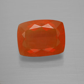 Opale de feu orange naturelle coupe coussin, 3,70 ct, transparent