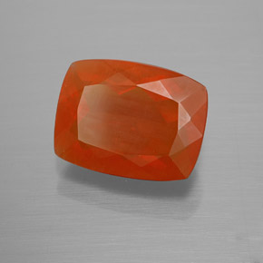 Opale de feu orange naturelle coupe coussin, 3,70 ct, transparent