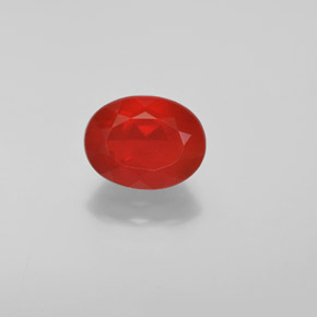 Opale de feu orange naturelle coupe ovale, 1,47 ct, transparent