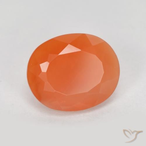 Opale de feu Orange moyen naturelle ovale, 1.62 ct, Transparent