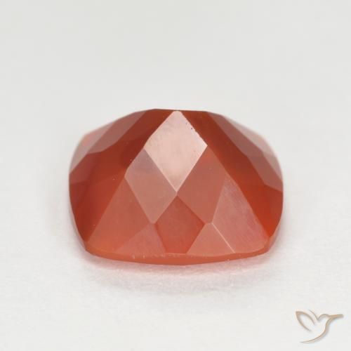 Opale de feu Rouge orange léger naturelle Coussin, 1.68 ct, Transparent / Translucide