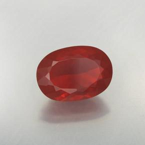 Opale de feu Orange rougeâtre naturelle Coupe ovale, 3.09 ct, Transparent