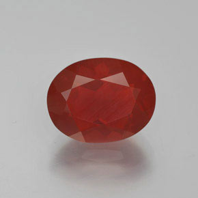 Opale de feu Rouge-orange naturelle ovale, 3.46 ct, Transparent / Translucide