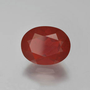 Opale de feu Rouge-orange naturelle ovale, 3.46 ct, Transparent / Translucide