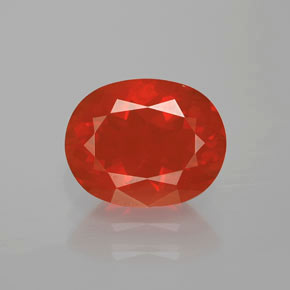 Opale de feu Orange rougeâtre naturelle Coupe ovale, 2.09 ct, Transparent