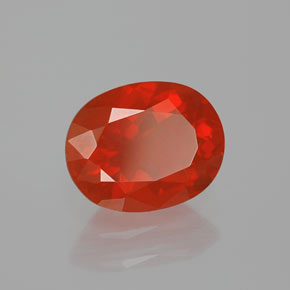 Opale de feu Orange rougeâtre naturelle Coupe ovale, 2.09 ct, Transparent
